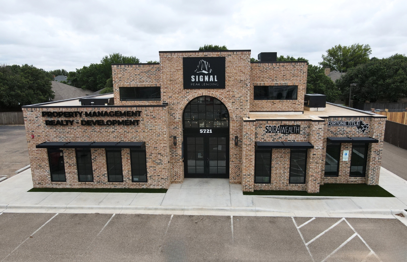 Modern garden office building constructed by Citadel Construction in Lubbock, Texas.