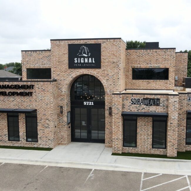 Exterior view of Citadel Construction’s modern office project.