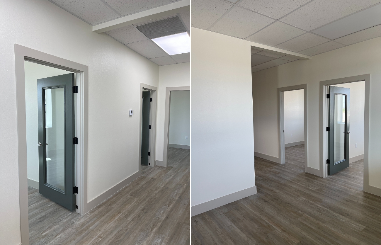 Open-plan warehouse office interior designed for flexibility and efficiency.